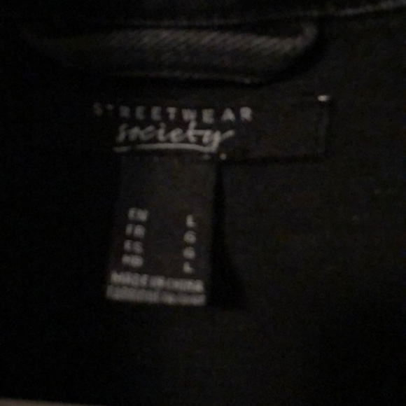 Streetwear Society Demin Black Distressed Jacket - Picture 2 of 3